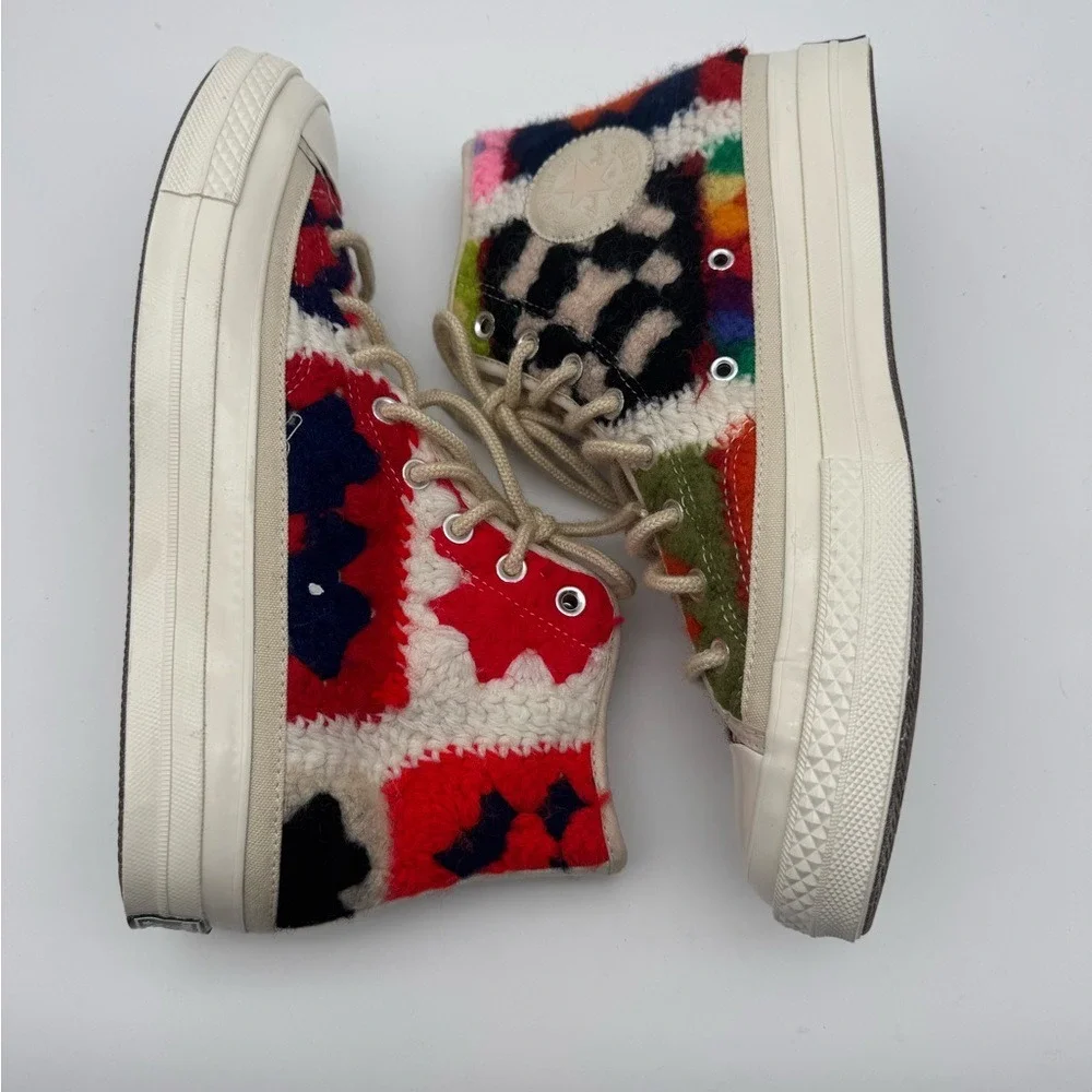 Converse Especial‎ Edition Crochet Colorful High-Top Sneakers - Picture 3 of 9